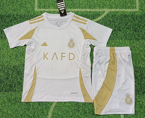 Kids 2024/25 Al-Nassr FC 2nd Away White Kids/Youth Soccer Uniform-530/123/522