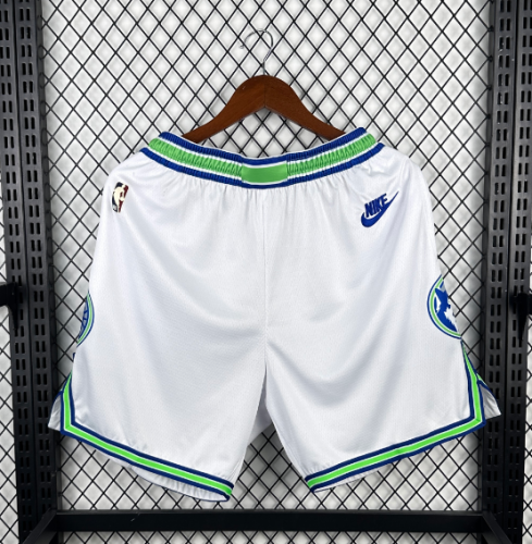 2024 Season Retro Version NBA Minnesota Timberwolves White Shorts-311