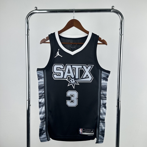 2023 Season Feiren Version San Antonio Spurs NBA Black #3 Jersey-311