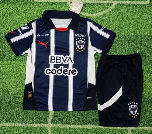 Kids 2024/25 Monterrey Home White & Blue Kids/Yotuh Soccer Uniform-208/507/123