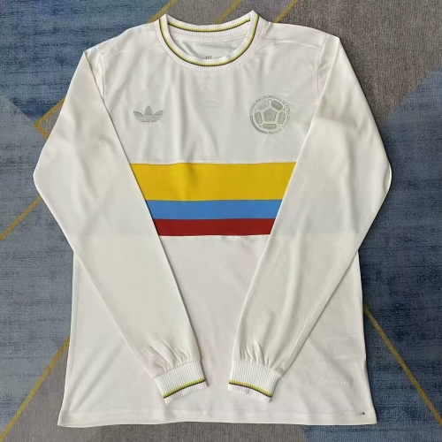 100th Commemorative Version 2024/25 Colombia White Thailand LS Soccer Jeesey AAA-410