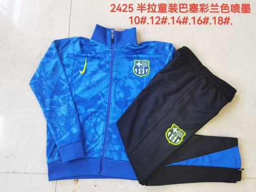 Kids 2024/25 Barcelona CaiBlue Kids/Youth Soccer Jacket Uniform-815