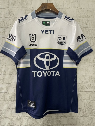 2025 Season Cowboys Away Blue & White Thailand Rugby Shirts-805