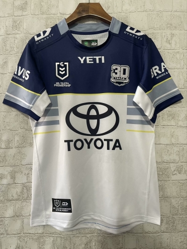 2025 Season Cowboys Home Blue & White Thailand Rugby Shirts-805