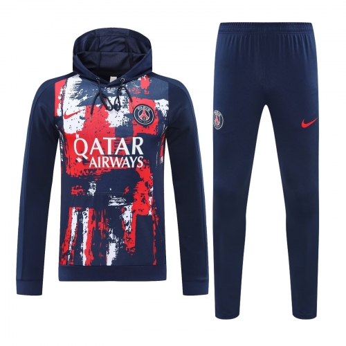 2024/25 Paris SG Blue & Red Soccer Tracksuit Uniform With Hat-418