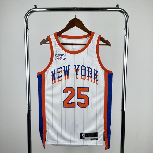 2025 Season City Version NBA New York Knicks White #25 Jersey-311