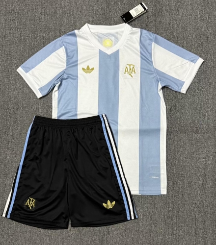 50th Commemorative Version 2024/25 Argentina Home Blue and White Soccer Uniform-315/302/516