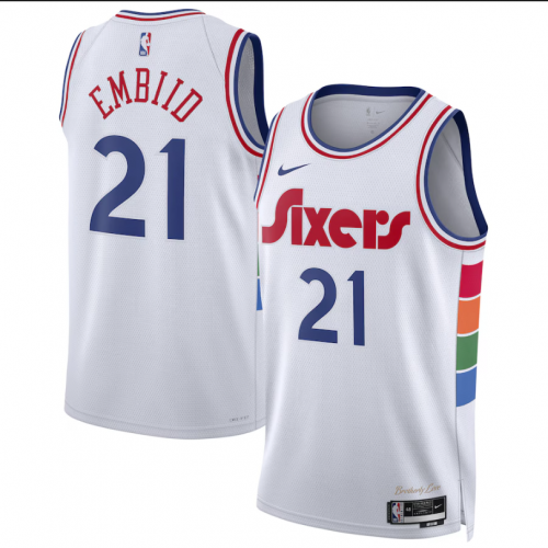 2025 Season City Version NBA Philadelphia 76ers White #21 Jersey-311