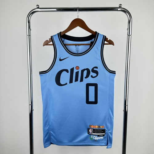 2025 Season City Version Los Angeles Clippe Blue White #0 Jersey-311