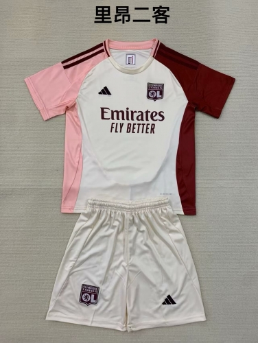 Kids 2024/25 Olympique Lyonnais 2nd Away White Kids/Youth Soccer Uniform-208