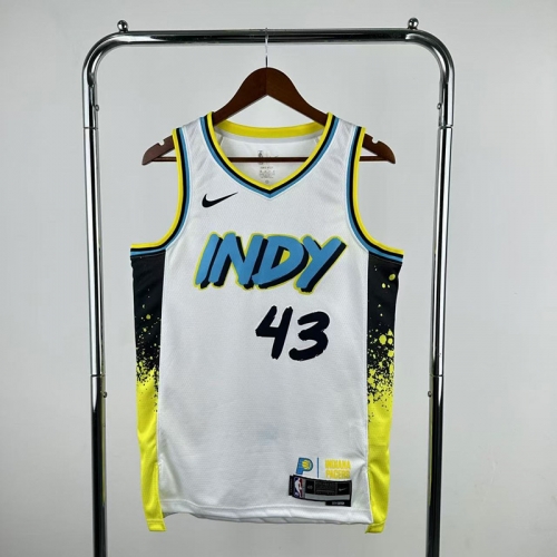 25 Season City Version Indiana Pacers NBA White #43 Jersey-311