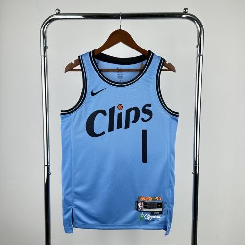 2025 Season City Version Los Angeles Clippe Blue White #1 Jersey-311