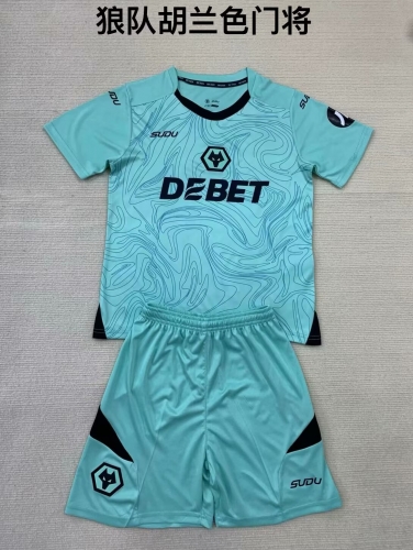 2024/25 Wolverhampton Wanderers Goalkepeer Lake Blue Soccer Uniform-208