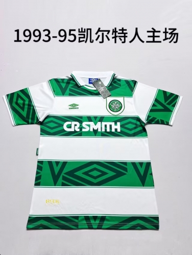 1993/95 Retro Version Celtic Home White & Green Thailand Soccer Jersey AAA-709