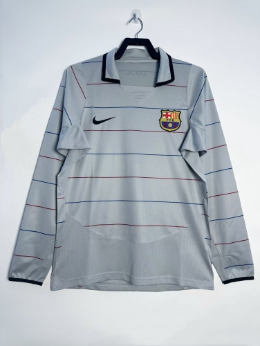 02/04 Retro Version Barcelona Away Gray Thailand LS Soccer Jersey AAA-311