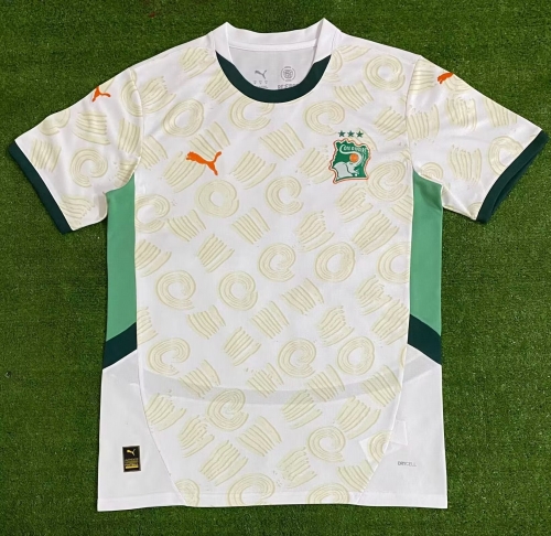 2024/25 Côte d'Ivoire Away White Thailand Soccer Jersey AAA-416