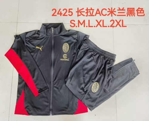 2024/25 AC Milan Black Soccer Jacket Uniform-815