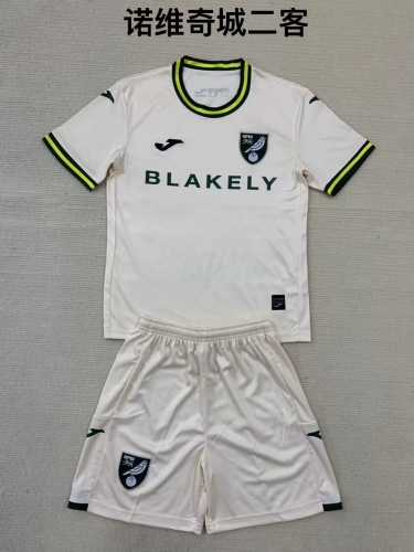 Kids 2024/25 Norwich City 2nd Away White Kids/Youth Soccer Uniform-208