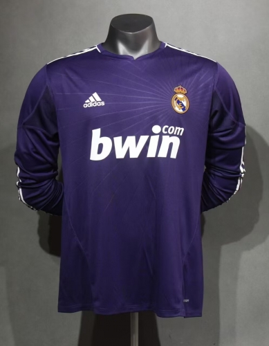 Player Retro Version 10/11 Real Madrid 2nd Away Purple LS Thailand Soccer Jersey AAA-703