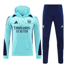 2024/25 Arsenal Lake Blue Soccer Tracksuit Uniform With Hat-418