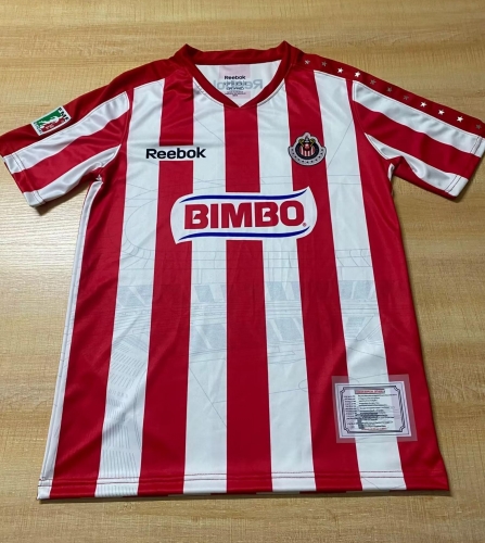 10/11 Retro Version Deportivo Guadalajara Home Red & White Thailand Soccer Jersey AAA-2041