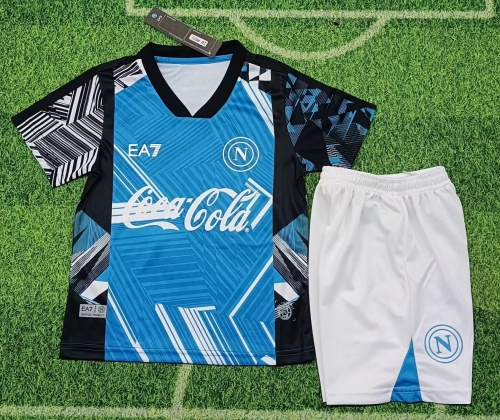 Kids 2024-25 Napoli Blue Kids/Youth Thailand Soccer Uniform-507