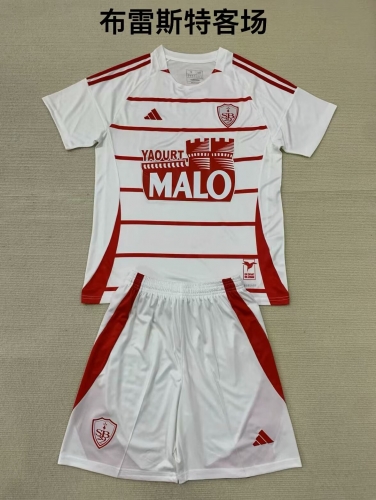 Kids 2024/25 Stade Brestois 29 Away White Kids/Youth Soccer Uniform-208