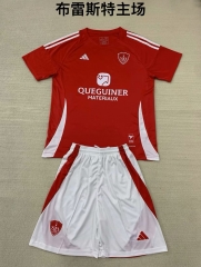 Kids 2024/25 Stade Brestois 29 Home Red Kids/Youth Soccer Uniform-208