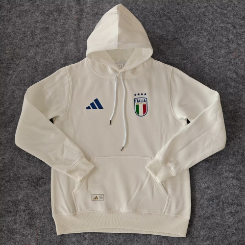 Player Version 2024/25 Italy White Thailand Soccer Tracksuit Top With Hat-308