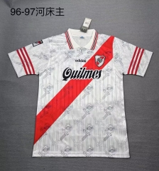 96-97 Retro Version CA River Plate Home White Thailand Soccer Jersey AAA-709