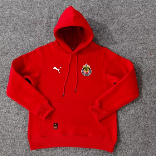 Player Version 2024/25 Deportivo Guadalajara Red Thailand Soccer Tracksuit Top With Hat-308