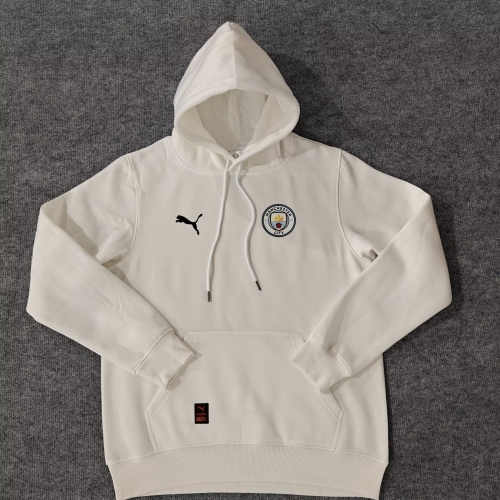 Player Version 2024/25 Manchester City White Thailand Soccer Tracksuit Top With Hat-308