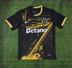 With Ads 2024/25 Sporting Lisbon 2nd Away Black Thailand Soccer Jersey AAA-416