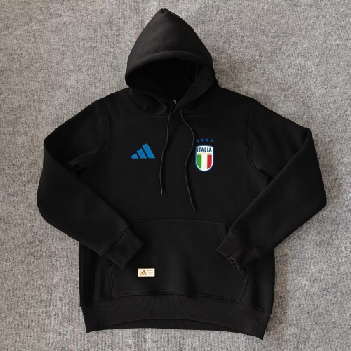 Player Version 2024/25 Italy Black Thailand Soccer Tracksuit Top With Hat-308