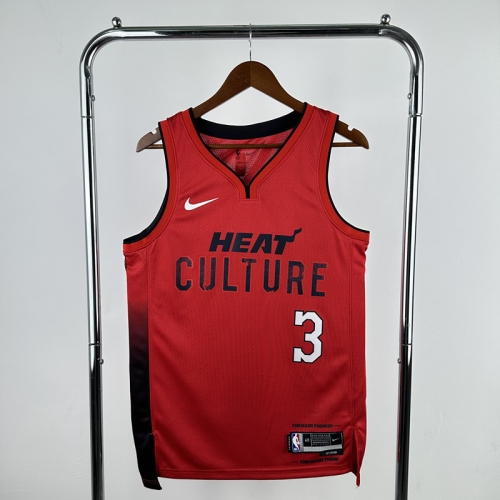 2025 Season City Version Miami Heat NBA Red #3 Jersey-311