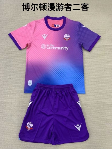 2024/25 Bolton Wanderers F.C. 2nd Away Pink & Blue Soccer Uniform-208