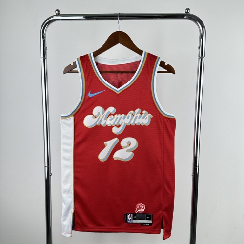 25 Season City Version Memphis Grizzlies NBA Red #12 Jersey-311