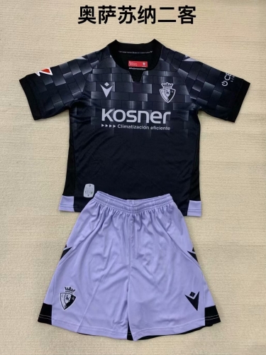 Kids 2024/25 CA Osasuna 2nd Away Black Kids/Youth Soccer Uniform-208