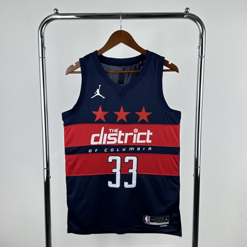 25 Season Feiren Version Washington Wizards Red & Blue #33 NBA Jersey-311