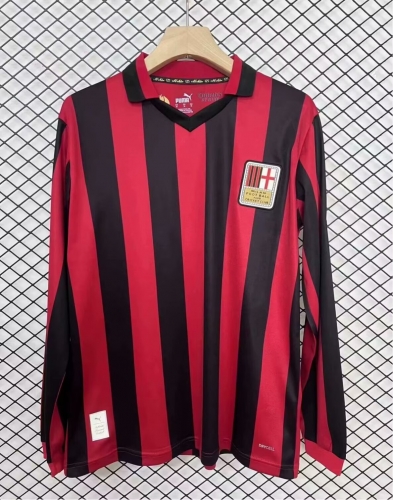 125th Commemorative Version 2024/25 AC Milan Red & Black LS Thailand Soccer Jersey AAA-410/95