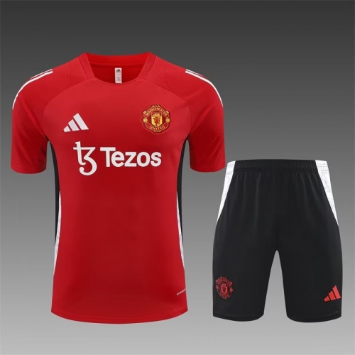 2024/25 Manchester United Red Shorts-Sleeve Thailand Tracksuit Uniform-801