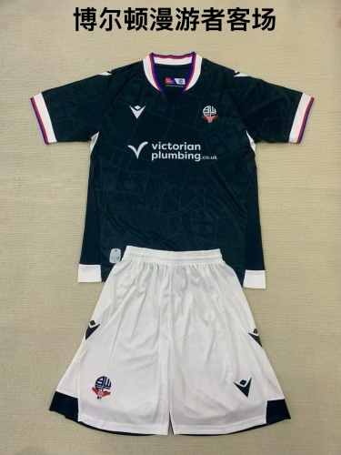 Kids 2024/25 Bolton Wanderers F.C.  Away Black Kids/Youth Soccer Uniform-208