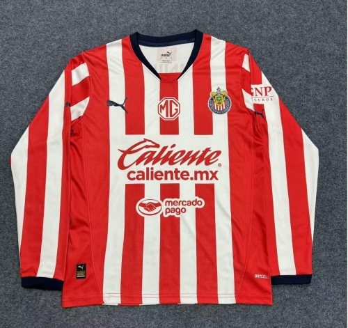 2024/25 CD Guadalajara Home Red LS Thailand Soccer Jersey AAA-410/07