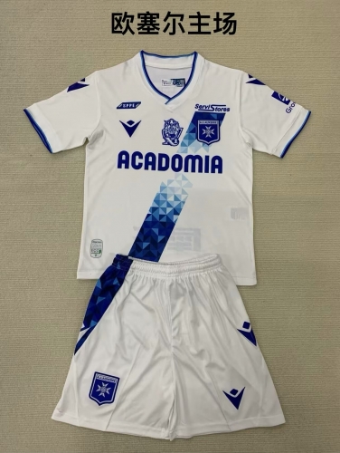 Kids 2024/25 AJ Auxerre Home White Kids/Youth Soccer Uniform-208