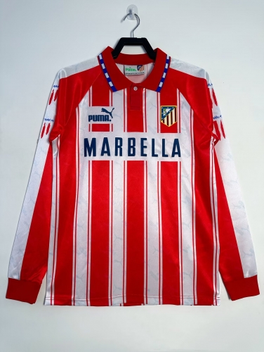 1994/95 Retro Version Atlético Madrid Home Red & White LS Thailand Soccer Jersey AAA-811