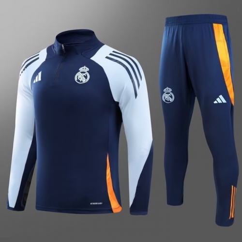 2024/25 Real Madrid Cyan Soccer Tracksuit Uniform-GDP