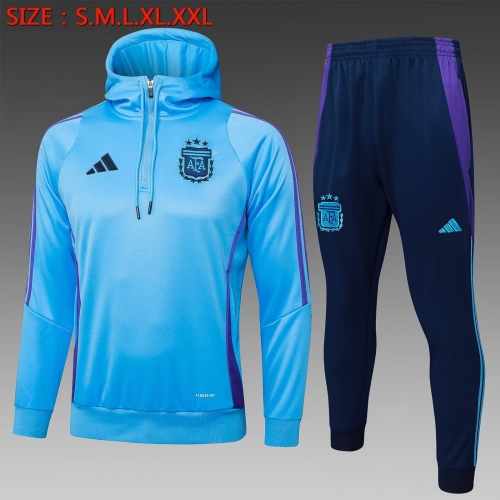 2024/25 Argentina Blue Thailand Soccer Tracksuit Uniform With Hat-815