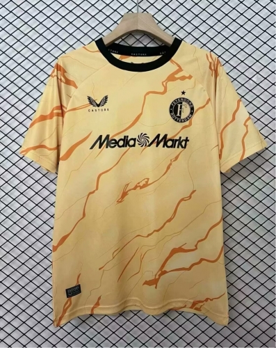 2024/25 Feyenoord Rotterdam 3nd Away Yellow Thailand Soccer Jersey AAA-95