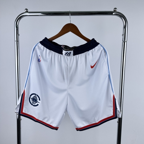 2025 Season NBA Los Angeles Clippers White Shorts-311