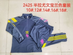 Kids 2024/25 Juventus Royal Blue Kids/Youth Thailand Tracksuit Uniform-815